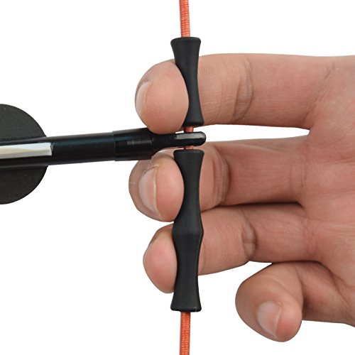 SHENG-RUI Archery Bowstring Finger Saver Quick Shot Finger Guard for Hunting or Bowfishing Black Non Glove